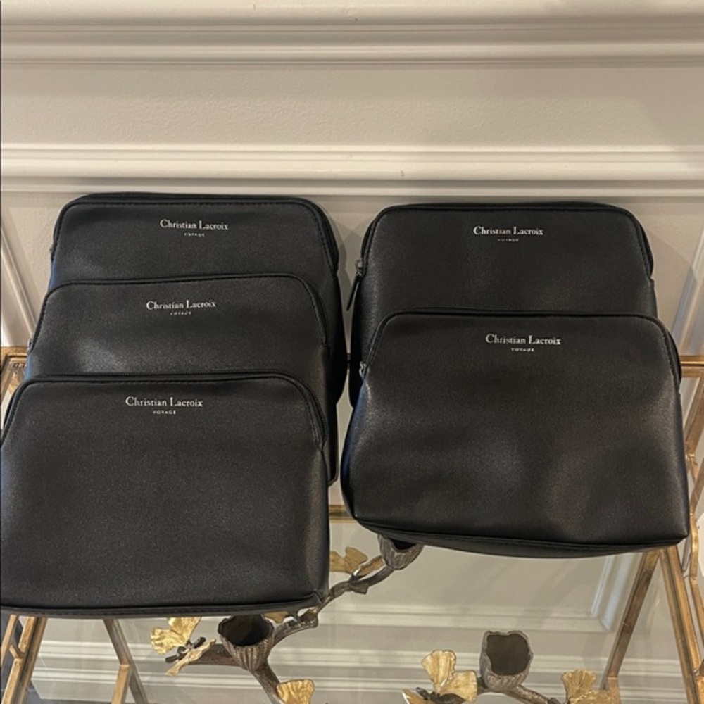 Christian Lacroix leather Elegant Black Toiletry Bag